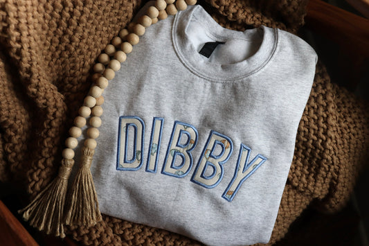 Custom Name Keepsake Sweatshirt (Made From Your Baby's Onesies)