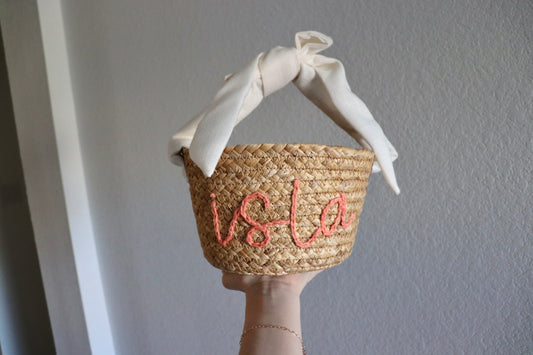 Hand-Embroidered Easter Basket